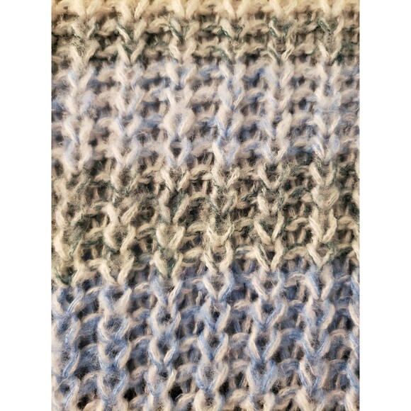 American Eagle Women's Fuzzy Blue Striped Sweater Oversized Knit Small - Picture 8 of 9